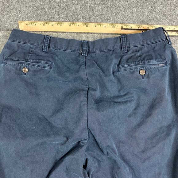 Polo Ralph Lauren Pants Mens 38x32 Navy Classic Fit Pleated Front Chino Casual - Picture 11 of 12